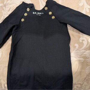 Balmain Black Top with Gold Accents